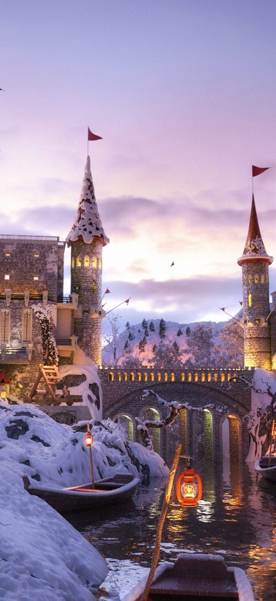 Fond d'écran iPhone A Castle In Snow 4k