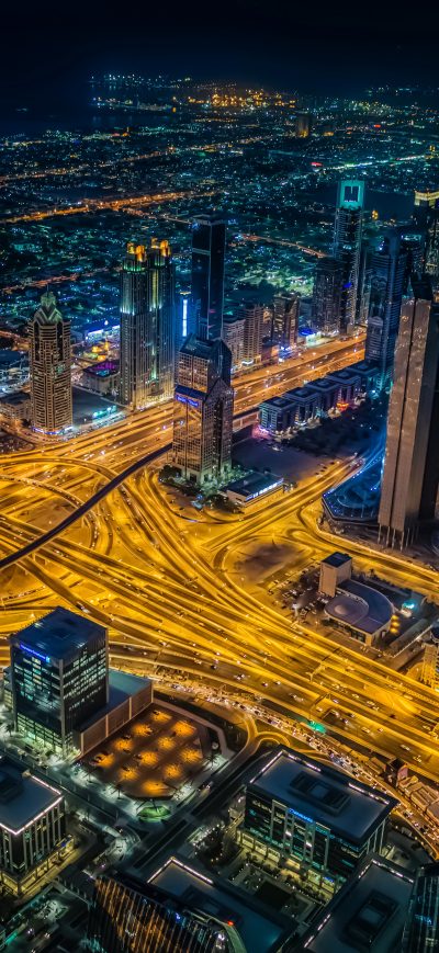 Fond d'écran iPhone Dubai Building Lights Skycrappers 4k
