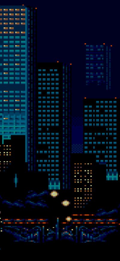 Fond d'écran iPhone City Buildings Lights 8 Bit