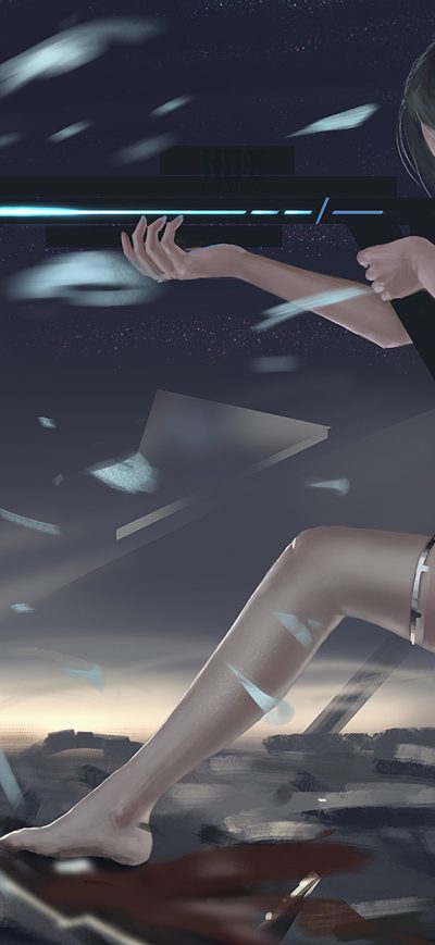 Fond d'écran iPhone Anime Girl Shooting Gun At Point