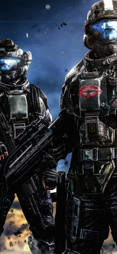 Fond d'écran iPhone Halo Warriors Weapons Armors Soldiers 4k