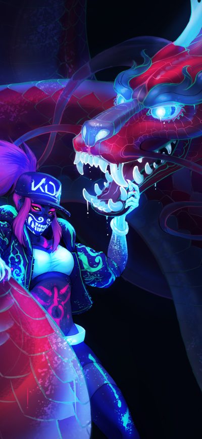 Fond d'écran iPhone Dangerous Kda Akali 8k
