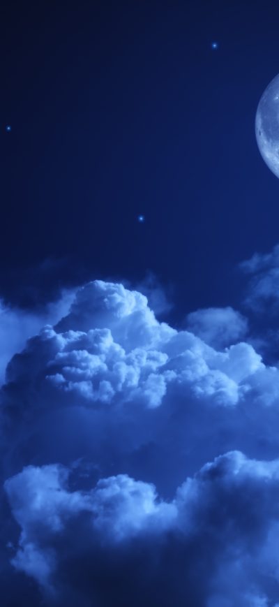 Fond d'écran iPhone Moon Night Sky Clouds 5k
