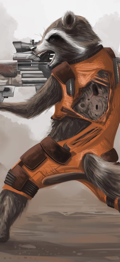 Fond d'écran iPhone Rocket Raccoon Artwork 4k