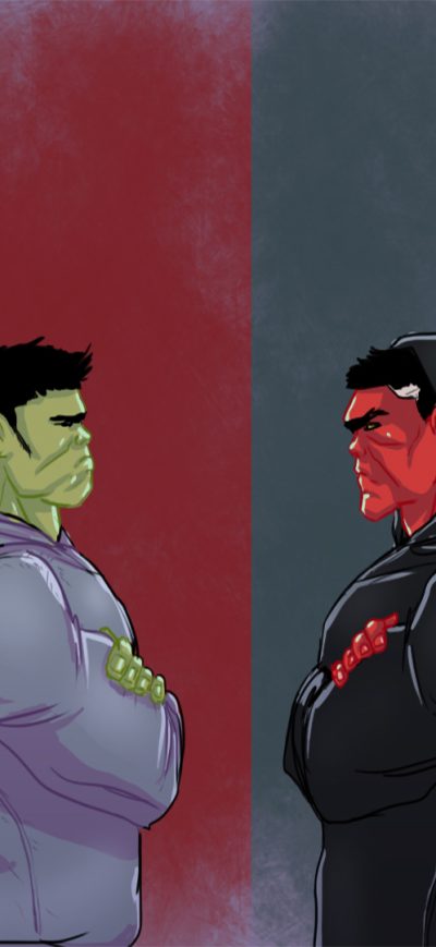 Fond d'écran iPhone Green And Red Hulk Artwork