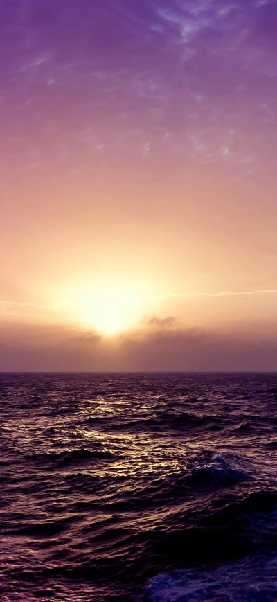 Fond d'écran iPhone Sea Sunset Purple