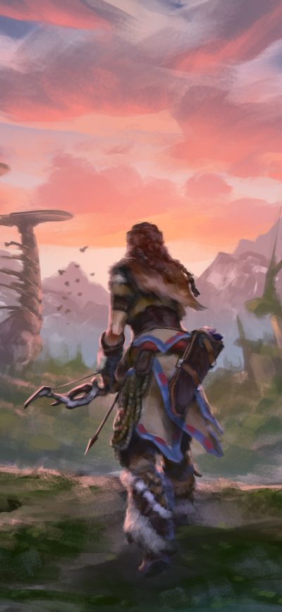 Fond d'écran iPhone Aloy Horizon Zero Dawn Artwork 4k