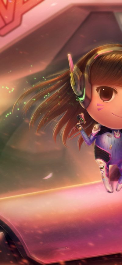 Fond d'écran iPhone Overwatch Kid Dva Artwork