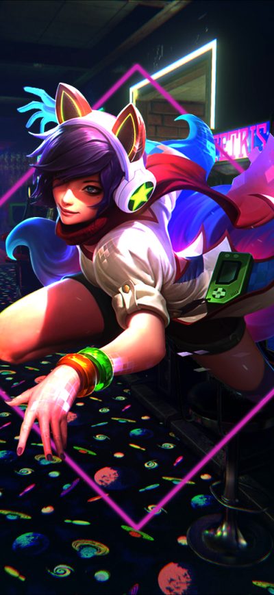 Fond d'écran iPhone Ahri League Of Legends Arcades In The 90s