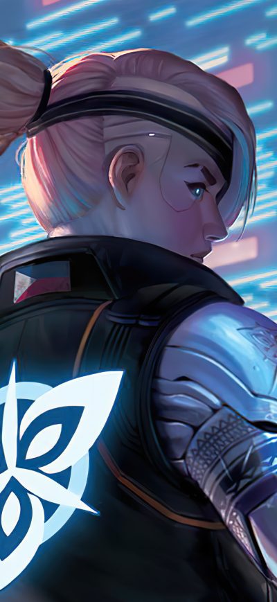 Fond d'écran iPhone Cyberpunk Ponytail Girl 4k