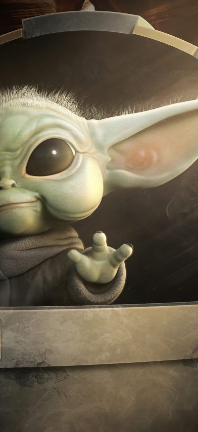 Fond d'écran iPhone Baby Yoda Saying Hi 5k