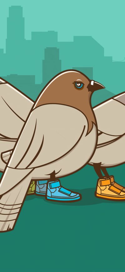 Fond d'écran iPhone Birds Wearing Shoes Minimalist 4k
