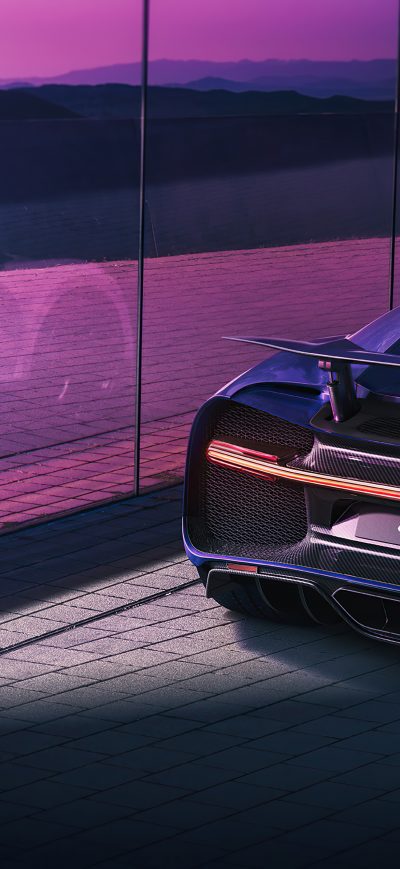 Fond d'écran iPhone Bugatti Chiron Rear 2022 4k