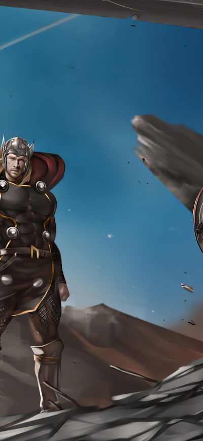 Fond d'écran iPhone Captain America And Thor 4k