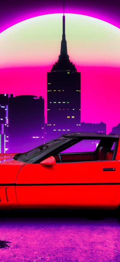 Fond d'écran iPhone 1984 Corvette Retro Outrun 4k