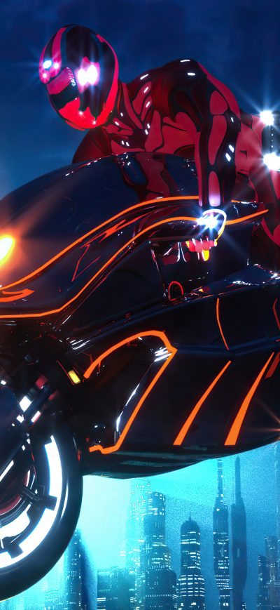 Fond d'écran iPhone Scifi Cyberpunk Bike 4k