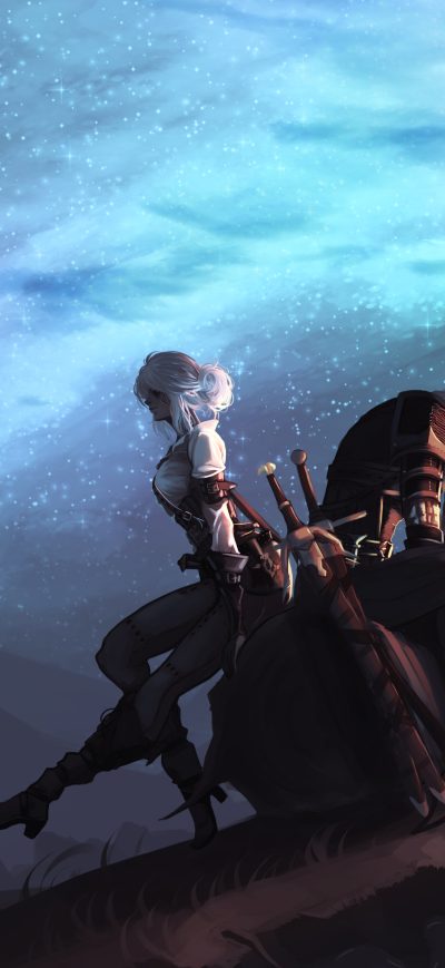 Fond d'écran iPhone Ciri And Geralt 5k