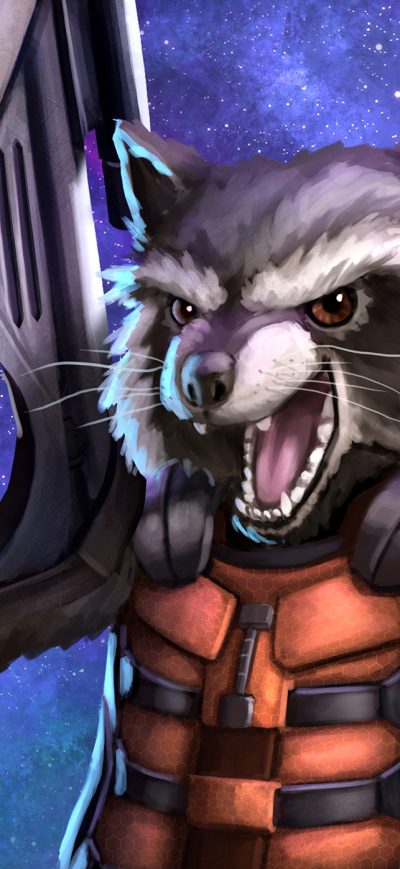 Fond d'écran iPhone Rocket Raccoon Art