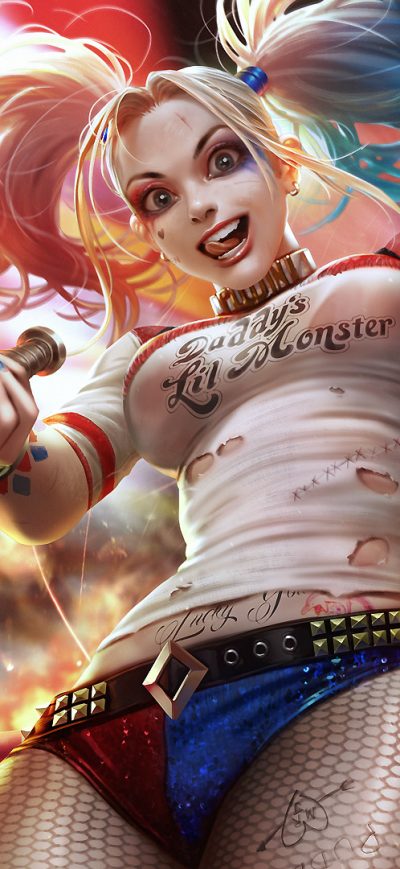 Fond d'écran Harley Quinn Amazing Art sur iPhone