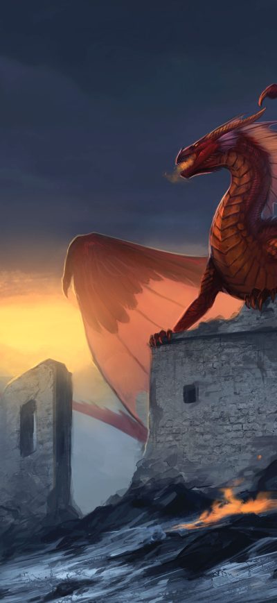 Fond d'écran iPhone Red Dragon Fantasy