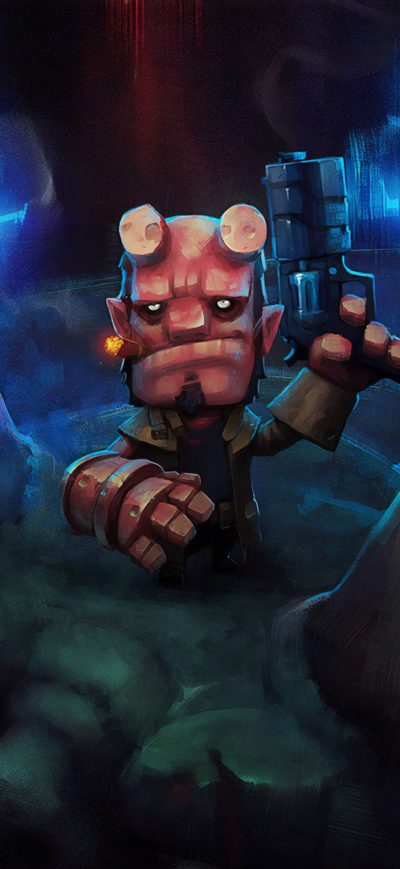 Fond d'écran iPhone Chibi Hellboy Art