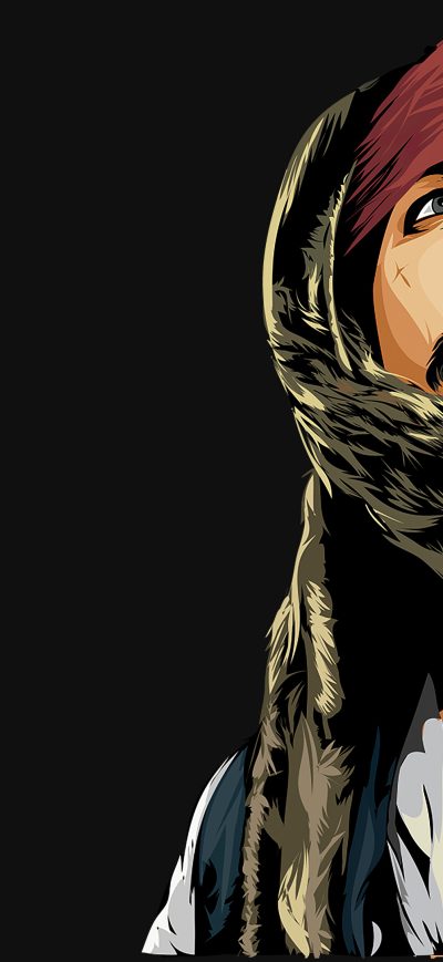 Fond d'écran iPhone Jack Sparrow Minimal Art 4k