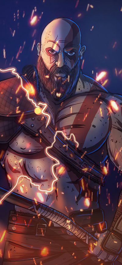 Fond d'écran iPhone Kratos 2020 Artwork 4k