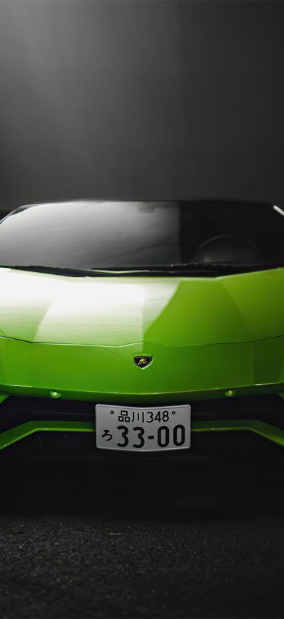 Fond d'écran iPhone Green Lamborghini Aventador S Roadster 4k