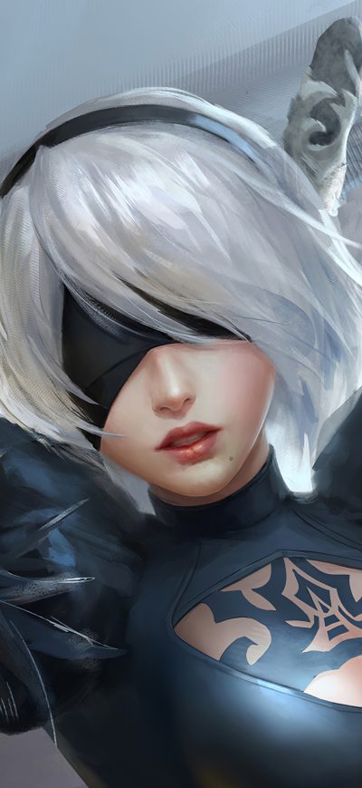Fond d'écran 2b Nier Fanart4k sur iPhone
