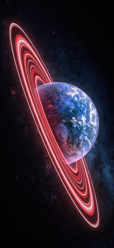 Fond d'écran iPhone Planet Ring Dark 5k