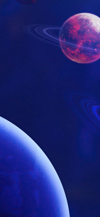 Fond d'écran iPhone Planets Digital Space 4k
