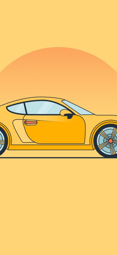 Fond d'écran iPhone Porsche Minimal Yellow 8k