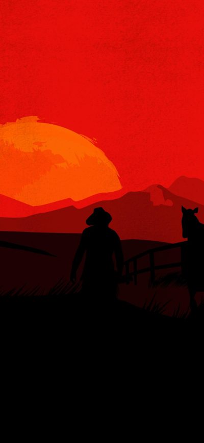 Fond d'écran iPhone Red Dead Redemption 2 Minimal 4k