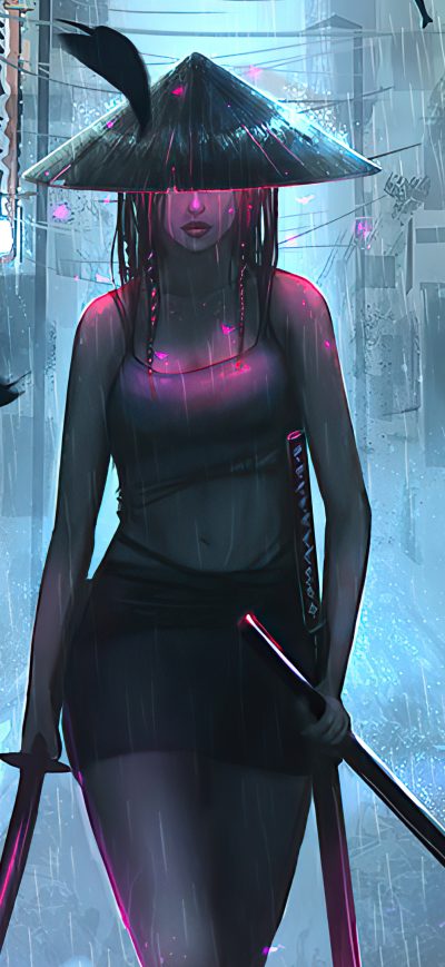 Fond d'écran iPhone Samurai Girl 4k