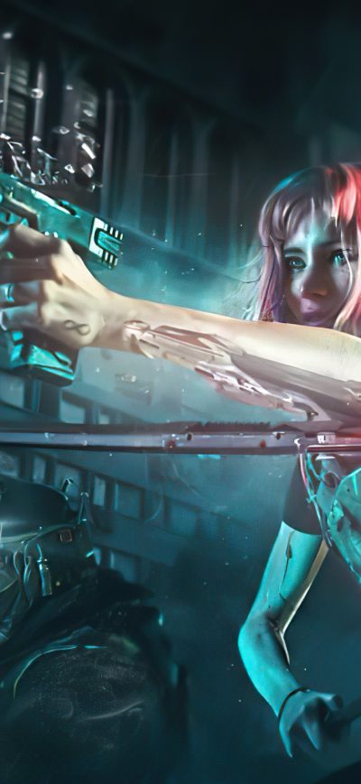 Fond d'écran iPhone Scifi Girl Shoot Those Guys 4k