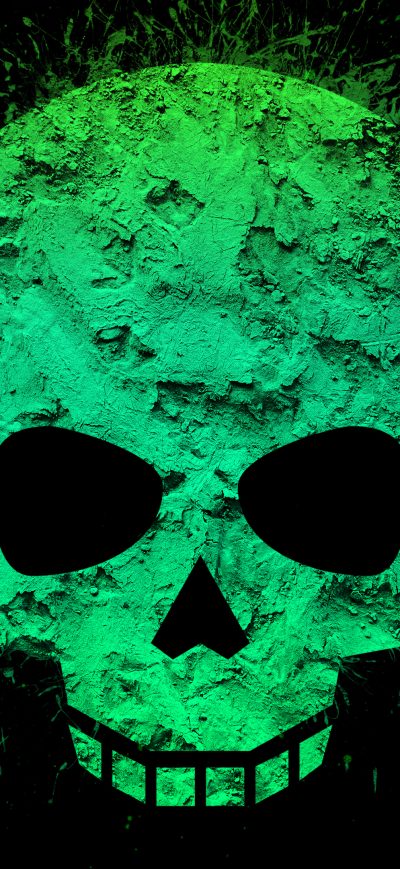 Fond d'écran iPhone Green Skull 4k