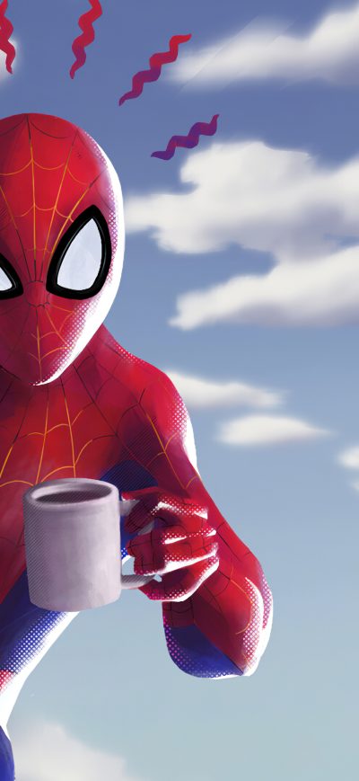 Fond d'écran iPhone Spider Man Coffee