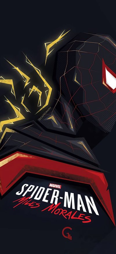 Fond d'écran iPhone Spider Man Miles Morales Minimal Art 4k
