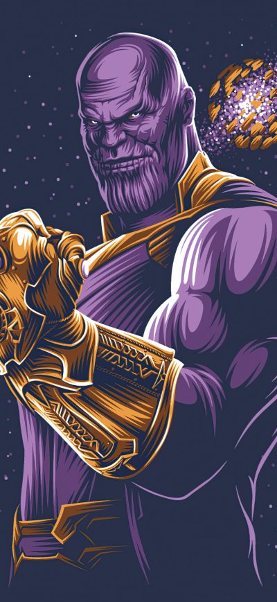 Fond d'écran iPhone Thanos With Gauntlet Minimalism 4k