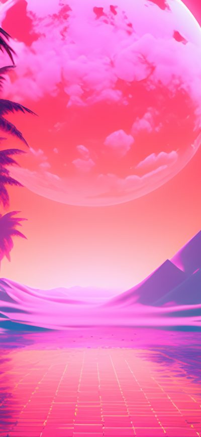 Fond d'écran iPhone Vaporwave Dusk A Farewell To Neon Dreams