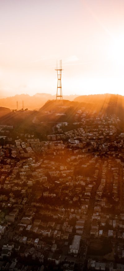 Fond d'écran iPhone San Francisco Skyline Drone View