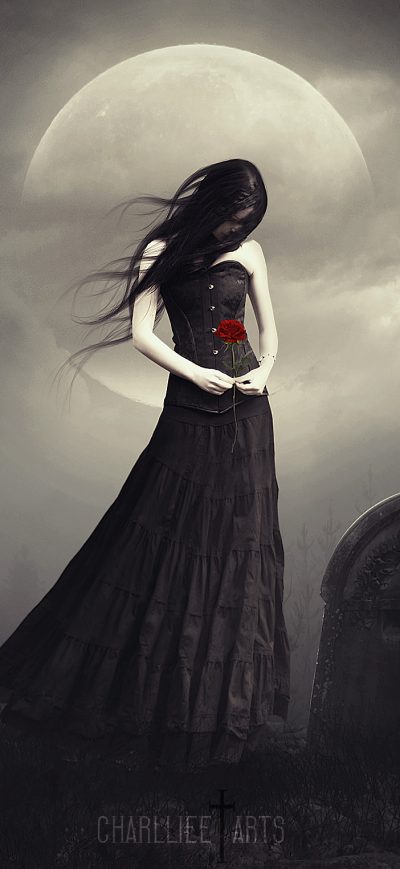 Fond d'écran iPhone Dark Princess With Rose