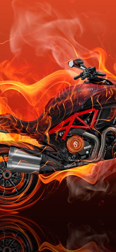 Fond d'écran iPhone Moto Ducati Diavel Flame