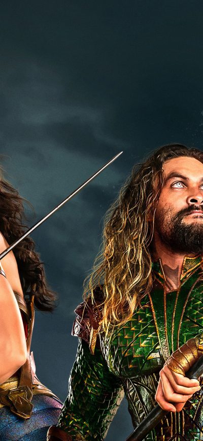 Fond d'écran iPhone Wonder Woman Aquaman Justice League 2017