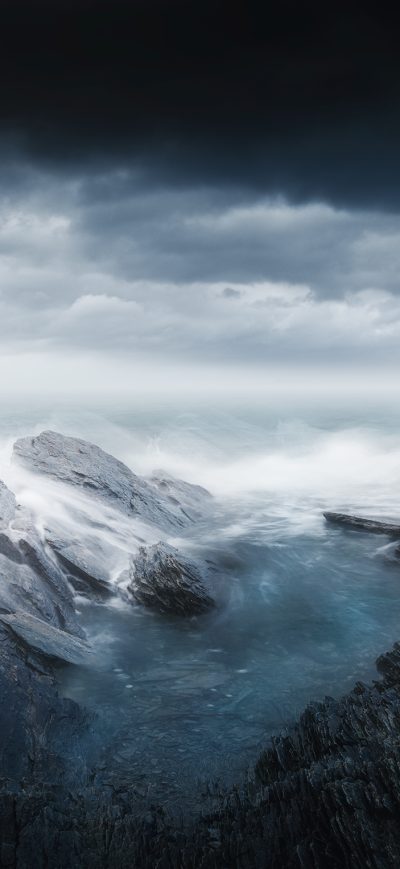 Fond d'écran iPhone Rocks Cliffs Long Exposure Photography