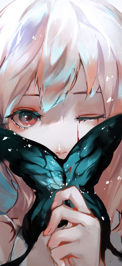 Fond d'écran iPhone Anime Girl Butterfly Artistic