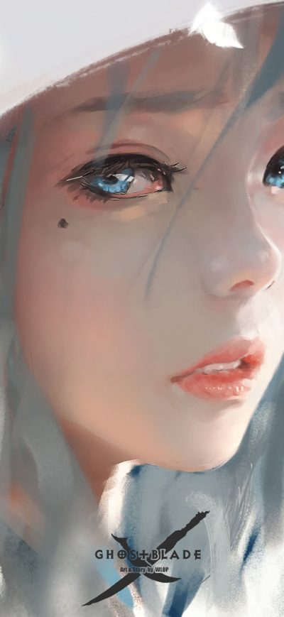 Fond d'écran iPhone Blue Eyes Face Girl In Hood