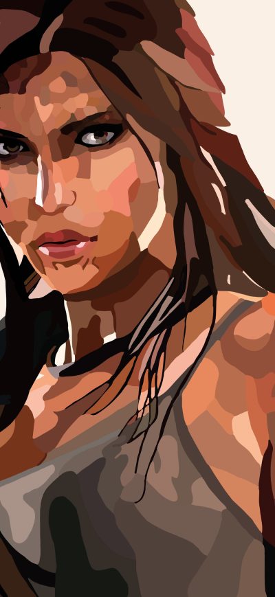 Fond d'écran iPhone Lara Croft Tomb Raider Vector Art 4k