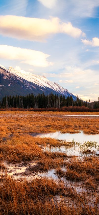 Fond d'écran iPhone Sunset At Vermillion Lakes In Banff Canada