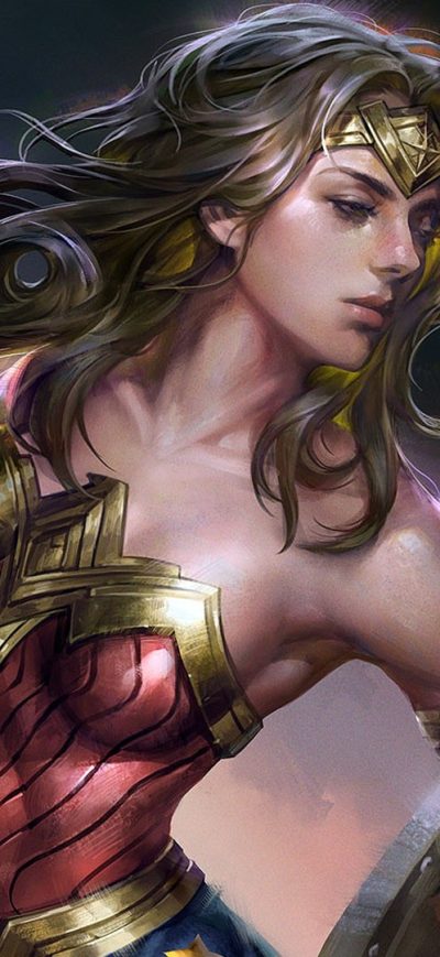 Fond d'écran iPhone Wonder Woman Fantasy Girl Artwork